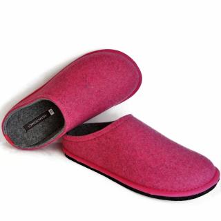 LOWENWEISS EASY BICOLOR WOMEN'S SLIPPERS WOOL FUCHSIA GRAY REMOVABLE FOOTBED