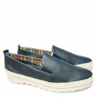 FLEXX CHAPPIE LEATHER BLUE NAVY MOCCASIN FOR WOMEN