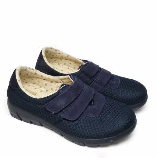 DIAMANTE BLUE BREATHABLE FABRIC SHOES WITH DOUBLE STRAP