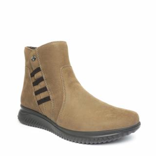 ENVAL SOFT WOMEN'S ANKLE BOOT IN NUBUCK LEATHER WITH REMOVABLE FOOT ZIPPER MUD BROWN