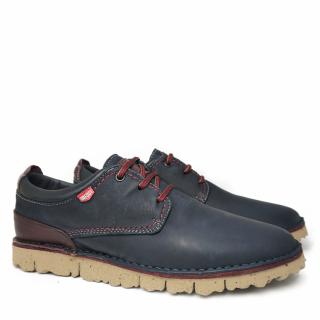 ON FOOT MEN'S SHOES IN VERY SOFT LEATHER WITH LACES AND REMOVABLE FOOTBED MARINE BLUE