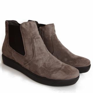 ENVAL SOFT BROWN SUEDE LEATHER BOOT WITH WEDGE AND ELASTIC