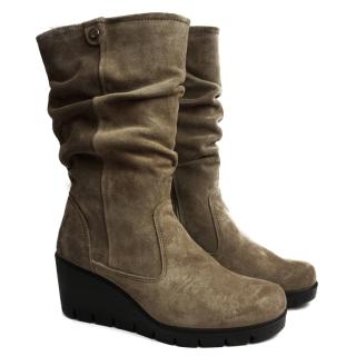 ENVAL SOFT SOFT TAUPE SUEDE CALF BOOTS
