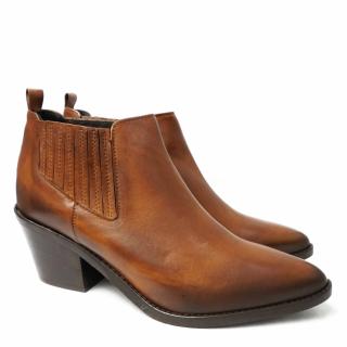 SANTE' TEXAN LEATHER ANKLE BOOTS WITH MEDIUM HEEL