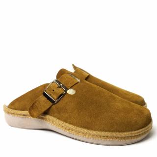SALVI WIDE FIT SUEDE SLIPPER WITH STRAP