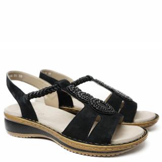 ARA STRETCH SANDAL WITH REMOVABLE LEATHER FOOTBED DECORATION