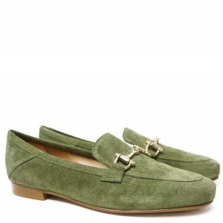 ETIENNE GREEN SUEDE REAL LEATHER LOAFERS