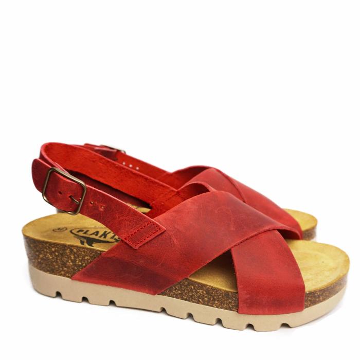 PLAKTON CROSSED SANDAL LACING WITH VERY COMFORTABLE RED STRAP