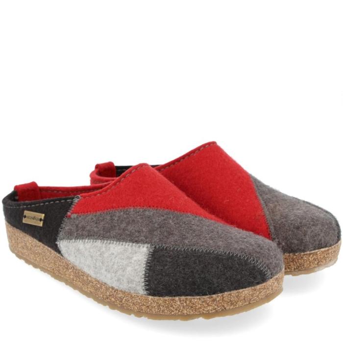 Haflinger patchwork rubin pantofole ciabatte da casa pura lana clogs Online