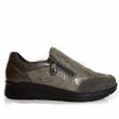 ENVAL SOFT GREY LEATHER SHOE WITH SIDE ZIPPER AND WEDGE - photo 1