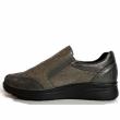 ENVAL SOFT GREY LEATHER SHOE WITH SIDE ZIPPER AND WEDGE - photo 2