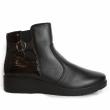 ENVAL SOFT BLACK LEATHER ANKLE BOOT WITH SIDE BUCKLE AND INSERTS - photo 1