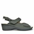 DUNA STEEL COLORED SANDALS WITH DOUBLE STRAP AND REMOVABLE INSOLE - photo 1