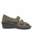 DUNA GRAY LEATHER SANDAL WITH BACK SUPPORT AND TRIPLE STRAP REMOVABLE INSOLE - photo 1