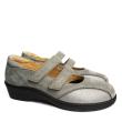 DUNA LEATHER GRAY SHOES WITH DOUBLE STRAP AND REMOVABLE INSOLE
