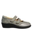 DUNA LEATHER GRAY SHOES WITH DOUBLE STRAP AND REMOVABLE INSOLE - photo 1