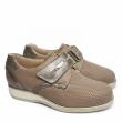 DUNA LEATHER TAUPE SHOES WITH STRAP AND REMOVABLE INSOLE