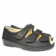 FINN COMFORT ISCHIA SOFT LEATHER SANDALS REMOVABLE INSOLE  BLACK