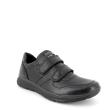 ENVAL SOFT MEN'S SNEAKERS GENUINE LEATHER DOUBLE TEAR REMOVABLE FOOTBED BLACK