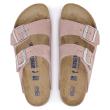 BIRKENSTOCK ARIZONA DOUBLE BUCKLE SUEDE SLIPPERS SOFT FOOTBED PINK CLAY - photo 1