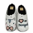 DIAMANTE FELT SLIPPER WITH REMOVABLE FOOTBED WITH GRAY CAT - photo 1