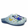 DIAMANTE FELT SLIPPER WITH REMOVABLE FOOTBED WITH BLUE OWLS