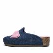 DEFONSECA SLIPPER IN BLUE FELT WITH BEADS AND HEART - photo 2