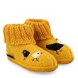 HAFLINGER CHICKY BABY SLIPPERS IN YELLOW FELT WITH CHICKS