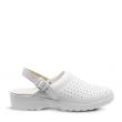 CALZURO EFFETTO SLIPPER IN PERFORATED LEATHER WITH STRAP WHITE BLUE