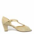 SANTE' DÉCOLLETÉ IN BEIGE SUEDE WITH STRAP AND HEEL