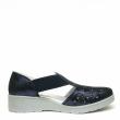 ENVAL SOFT CLOSED TOE SANDAL IN PERFORATED BLUE LEATHER WITH ELASTICS - photo 1
