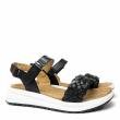 CAPRICE CLIMOTION SANDAL IN BLACK LEATHER WITH DOUBLE RIP