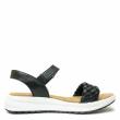 CAPRICE CLIMOTION SANDAL IN BLACK LEATHER WITH DOUBLE RIP - photo 1