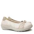 COMFORT BEIGE SUEDE LEATHER BALLERINA WITH BOW AND REMOVABLE FOOTBED