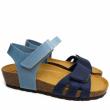 ELISIR'S SANDAL DOUBLE BAND ADJUSTABLE TWO-TONE FOOTBED GENUINE LEATHER