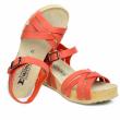 MEPHISTO LANNY SANDALS  CORK WEDGE  OILED LEATHER VINTAGE RED