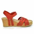 MEPHISTO LANNY SANDALS  CORK WEDGE  OILED LEATHER VINTAGE RED - photo 2