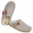 DIAMANTE WOMEN'S SLIPPER THERMAL FABRIC WITH BOW BEIGE