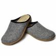 TIROL BONN MEN'S SLIPPERS WITH REMOVABLE FOOTBED IN GRAY LEATHER AND MERINOS WOOL
