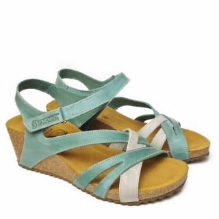 SABATINI OPEN TOE BLUE GRAY SANDALS WITH STRAP AND MEMORY FOAM