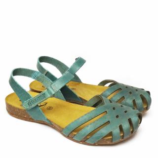 SABATINI OPEN TOE BLUE SANDALS WITH STRAP AND MEMORY FOAM