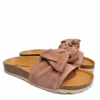 VERBENAS ROXY SUEDE  SLIPPERS WITH CROSSED BAND