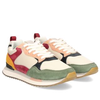 HOFF MONTREAL LEATHER AND FABRIC SNEAKERS RED GREEN YELLOW