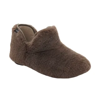 DR SCHOLL MOLLY BOOTIE MICROFIBRE BROWN SLIPPERS