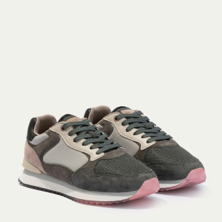 THE HOFF SEOUL WOMEN'S TENNIS SHOE IN SUEDE AND FABRIC WITH REMOVABLE FOOTBED GRAY AND BLUE