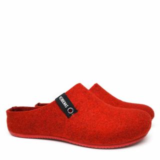 VERBENAS FELT SLIPPER WITH REMOVABLE FOOTBED RED
