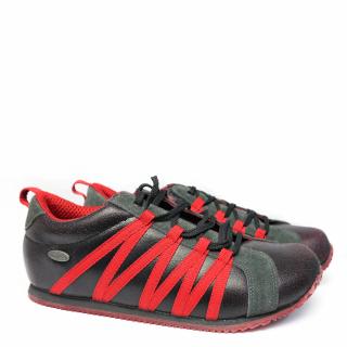 PAPILLIO SICILIA LEATHER TENNIS SHOE WITH RUBBER SOLE AND REMOVABLE FOOTBED