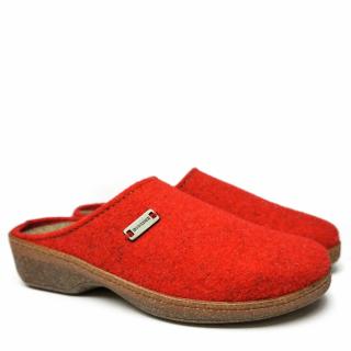 BIOLINE SONYA RIBES RED MERINOS WOOL SLIPPERS WITH REMOVABLE FOOTBED