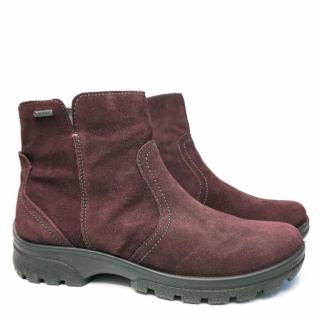 ARA ZIPPERED WINE RED SUEDE ANKLE BOOT WITH GORETEX TECHNOLOGY