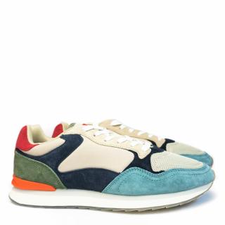 THE HOFF TOKYO MAN SNEAKER IN SUEDE AND FABRIC WITH REMOVABLE FOOTBED BLUE BEIGE
